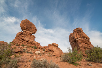 Fototapeta na wymiar Balancing rock in Arches National Park 