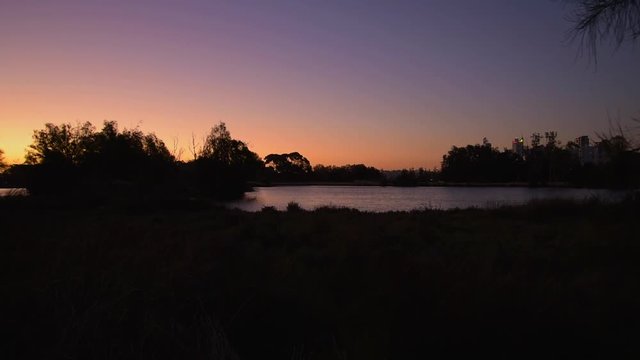Perth, Harrison Island in Perth, Sonnenuntergang am Swan River, Westaustralien  
