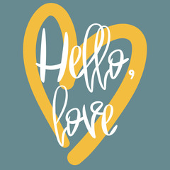 Romantic decorative poster with lettering.