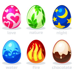 texture cartoon easter eggs, vector game Element icons