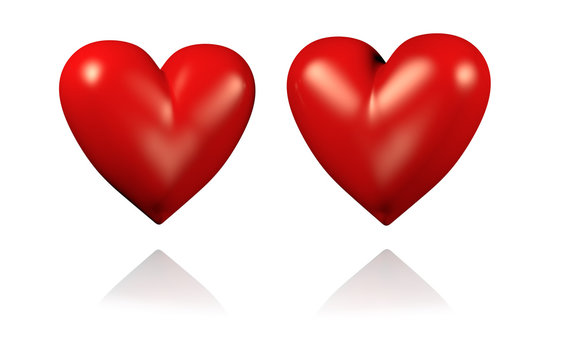 Two Big and Red Hearts