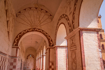 Obraz premium Jesuit Mission wall paintings in San Jose de Chiquitos, Bolivia