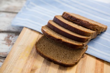 Slices of bread with napkin