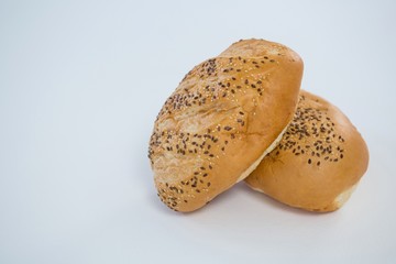 Bread loaf on white background