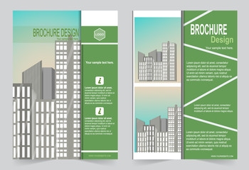 Fototapeta premium Brochure template flyer design green template