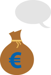 Euro sack with speech bubble