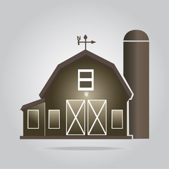 Building icon, barn vector illustration