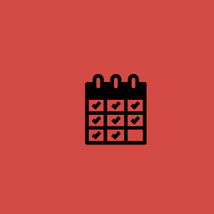 Calendar icon, flat design
