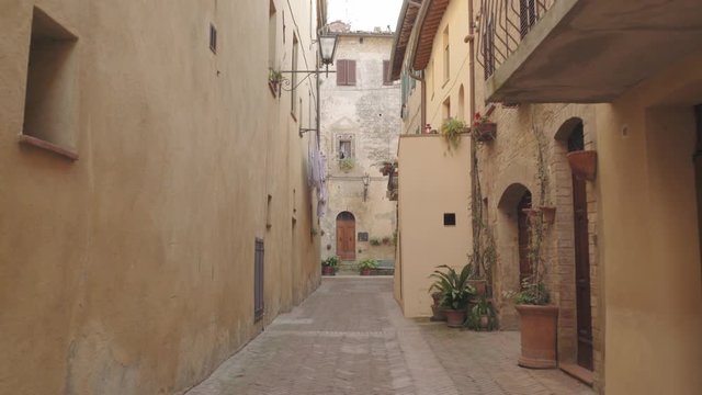 Empty picturesque street Tuscany, Italy