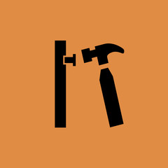 hammer and nail icon. flat design