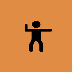 Man practicing karate icon. flat design