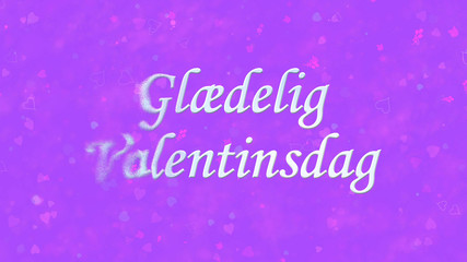 Happy Valentine's Day text in Norwegian "Glaedelig Valentinsdag"