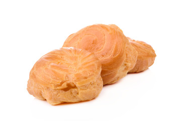 eclairs isolated on white background
