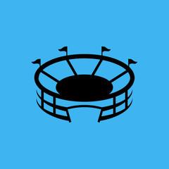 Stadium sign icon, flat design