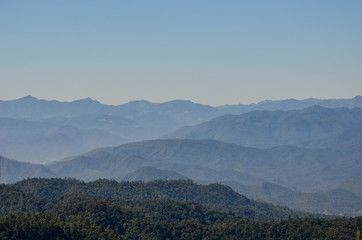 mountain pattern at blue sky Chiang Mai thailand