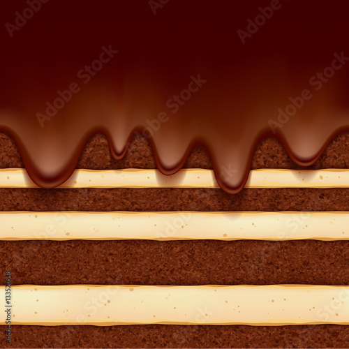 Chocolate Sponge Cake Background Colorful Seamless Texture Stock