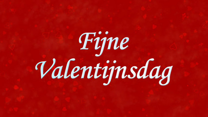 Happy Valentine's Day text in Dutch "Fijne Valentijnsdag" on red