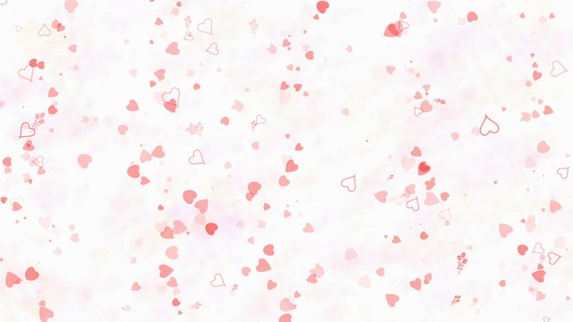 Love themed white background with hearts and roses