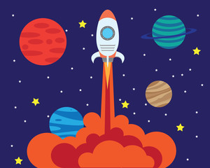 rocket launch in space