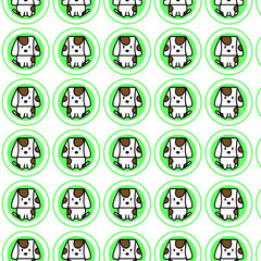 Cute dog cartoon icon for chinese zodiac vector pattern