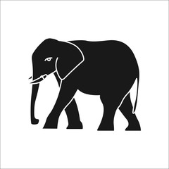 Elephant symbol silhouette icon on background