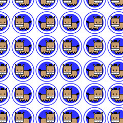 Cute horse cartoon icon for chinese zodiac vector pattern