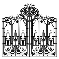 Forged iron gate - 133524342