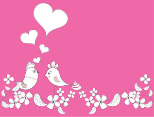 Hand Drawn Romantic Vector Design, Valentines Day Greetings Card.