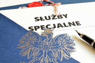 Godło Polski i napis służby specjalne