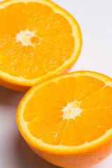 orange sliced on a white