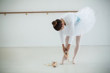 Ballerina wearing ballet shoes