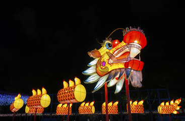 Chinese dragon lantern at mid autumn festival © leeyiutung