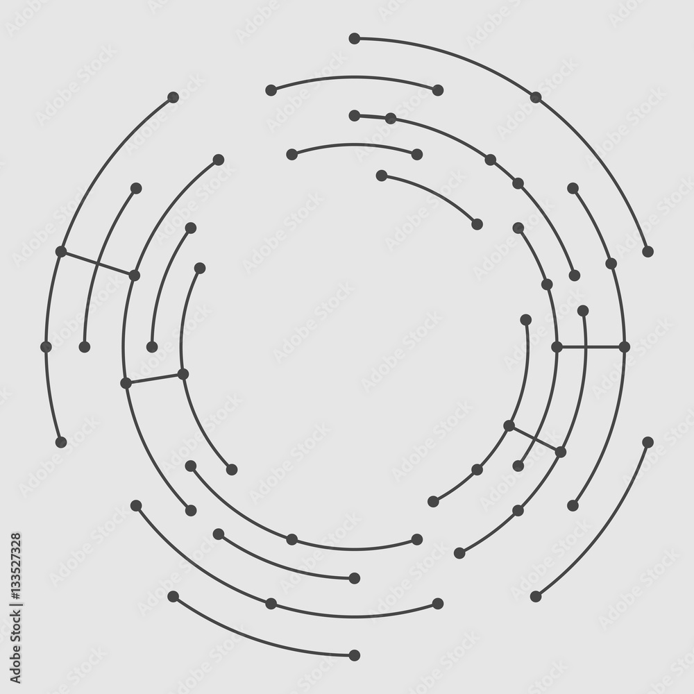 Sticker abstract circle lines