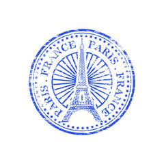 Fototapeta premium Paris France Rubber Stamp