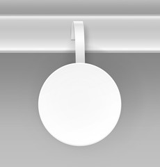 Vector Blank White Round Papper Plastic Advertising Price Wobbler Front view Isolated on Background