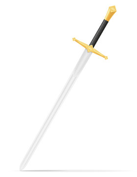 battle sword medieval stock vector illustration