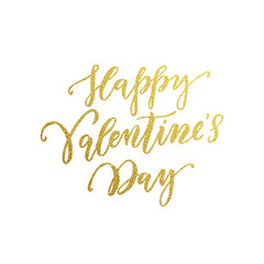 Obraz na płótnie Canvas Happy Valentine day gold text lettering greeting