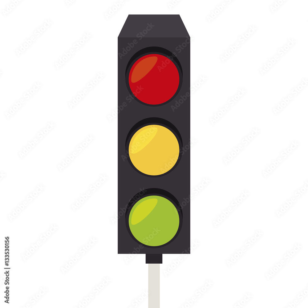 Poster traffic light signal icon vector illustration design