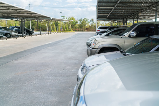 View of vehicles parked in car parking lot - Car park 
