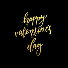 Happy Valentine day golden hearts greeting card