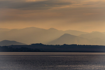 sunset on Liptovska Mara, SSlovakia