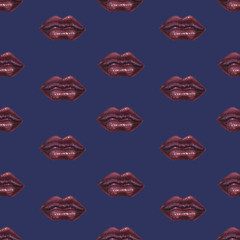 Watercolor lips pattern