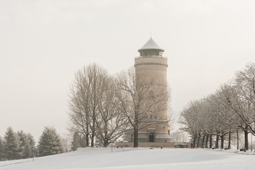 Basel, Stadt, Wasserturm, Bruderholz, Basel-Stadt, Spazierweg, Wintertag, Winter, Schweiz