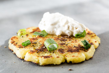 Kartoffelpüree gebraten mit Quark