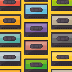 cassette music old pattern vector illustration design