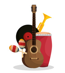 set musical instruments icons vector illustration design