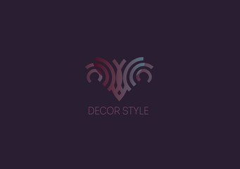 Creative logo, abstract geometric lines with rounded