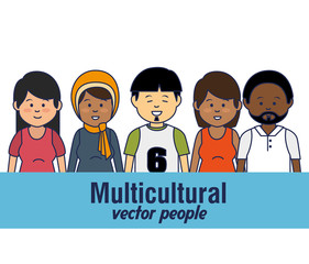 multicultural people avatars icon vector illustration design