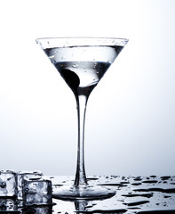 Water splash in martini glass