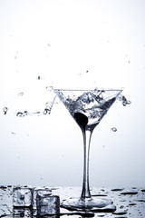Water splash in martini glass